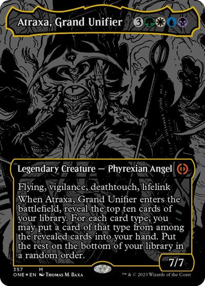 Atraxa, Grand Unifier (Oil Slick Raised Foil) (Phyrexia: All Will Be One) Near Mint Foil