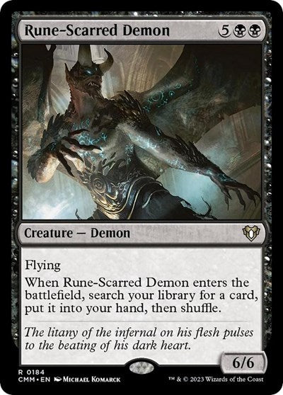 Rune-Scarred Demon (Commander Masters) Light Play