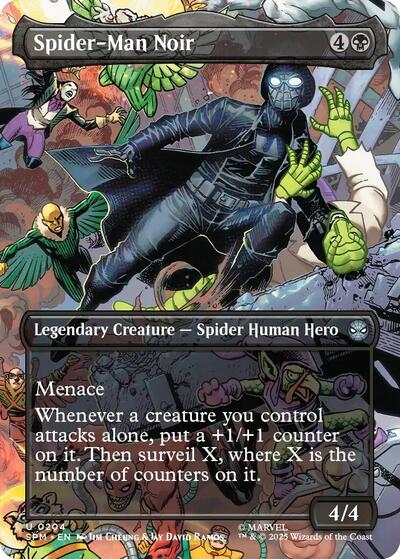 Spider-Man Noir (Borderless) (Marvel's Spider-Man) Light Play Foil