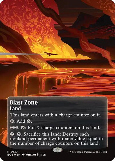 Blast Zone (0137) (Borderless) (Galaxy Foil) (Stellar Sights) Near Mint Foil