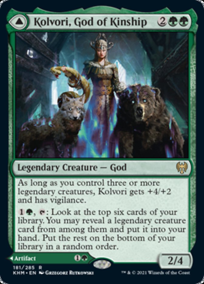 Kolvori, God of Kinship / The Ringhart Crest (Kaldheim) Medium Play Foil