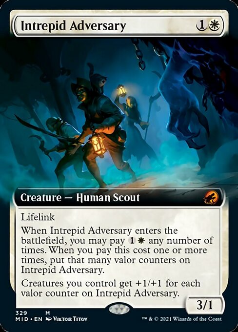 Intrepid Adversary (Extended Art) (Innistrad: Midnight Hunt) Medium Play Foil