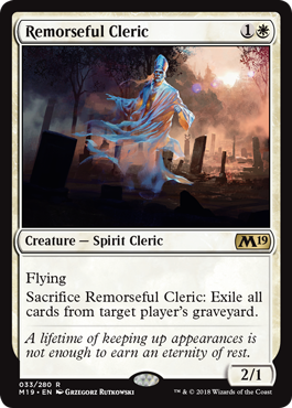 Remorseful Cleric (Magic 2019 Core Set) Heavy Play