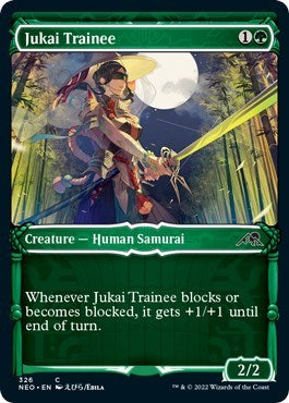 Jukai Trainee (Showcase) (Kamigawa: Neon Dynasty) Medium Play Foil