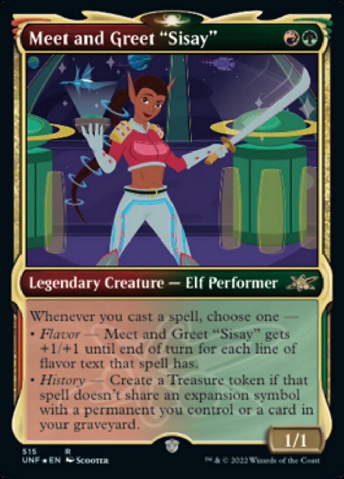 Meet and Greet Sisay (Showcase) (Galaxy Foil) (Unfinity) Near Mint Foil