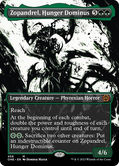 Zopandrel, Hunger Dominus (Showcase) (Step-and-Compleat Foil) (Phyrexia: All Will Be One) Light Play Foil