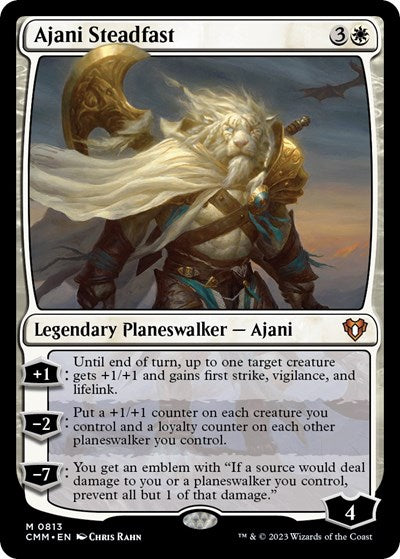 Ajani Steadfast (Commander Masters) Light Play
