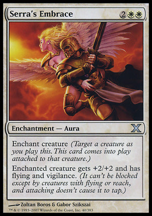 Serra's Embrace (10th Edition) Light Play