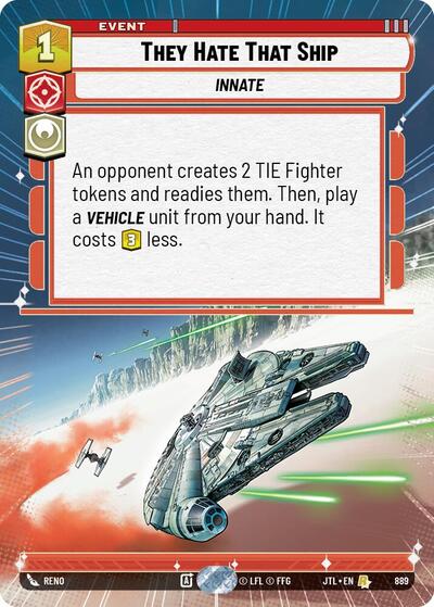 They Hate That Ship (Hyperspace Foil) (Jump to Lightspeed) Near Mint Foil