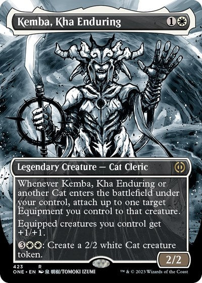 Kemba, Kha Enduring (Borderless) (Step-and-Compleat Foil) (Phyrexia: All Will Be One) Light Play Foil
