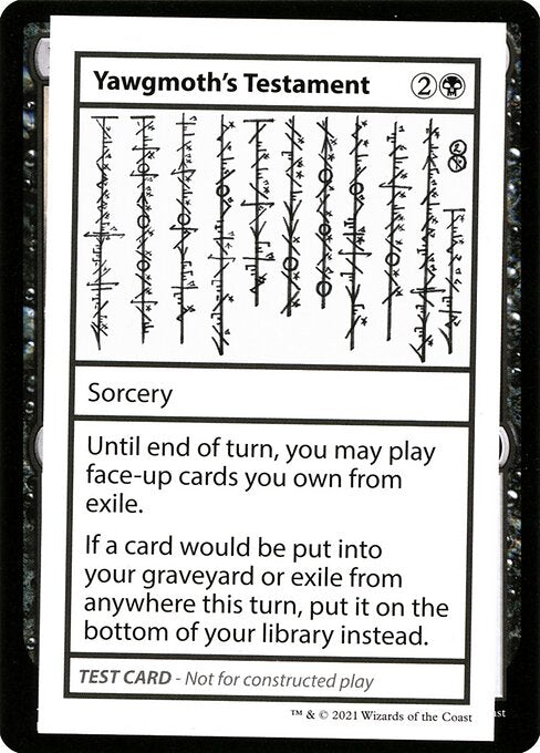 Yawgmoths Testament (No PW Symbol) (Mystery Booster Test Print 2021) Near Mint
