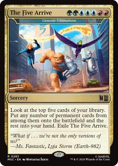 The Five Arrive - Genesis Ultimatum (Surge Foil) (Commander: Marvel Super Heroes) Near Mint Foil