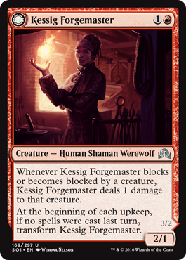 Kessig Forgemaster (Flameheart Werewolf) (Shadows Over Innistrad) Light Play Foil