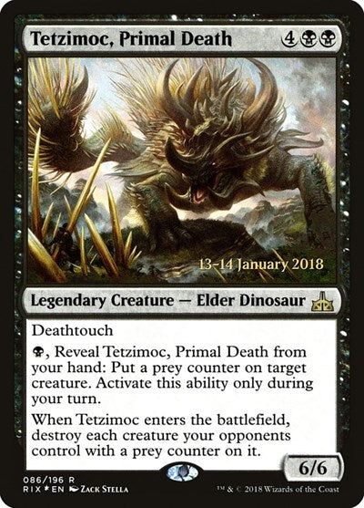 Tetzimoc, Primal Death (Promos: Prerelease Cards) Light Play Foil