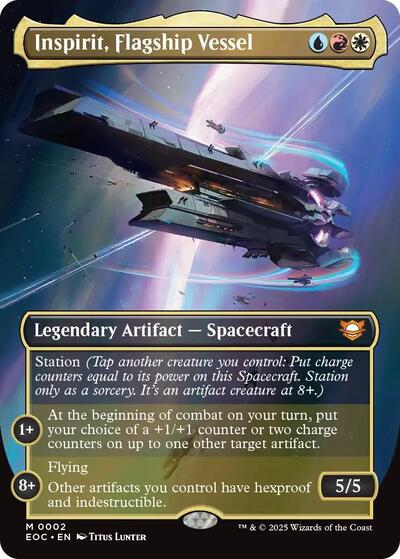 Inspirit, Flagship Vessel (Borderless) (Commander: Edge of Eternities) Light Play Foil