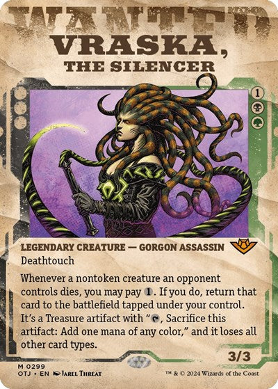 Vraska, the Silencer (Showcase) (Outlaws of Thunder Junction) Light Play Foil