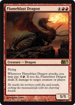 Flameblast Dragon (Magic 2012 Core Set) Heavy Play Foil