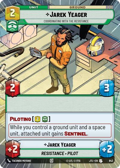 Jarek Yeager Coordinating With The Resistance (Hyperspace Foil) (Jump to Lightspeed) Near Mint Foil