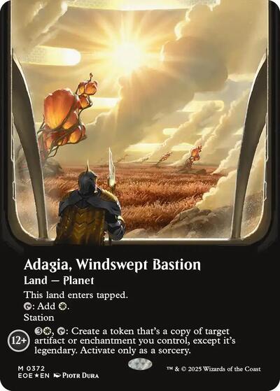 Adagia, Windswept Bastion (Borderless) (Galaxy Foil) (Edge of Eternities) Light Play Foil