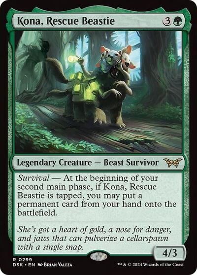 Kona, Rescue Beastie (0299) (Duskmourn: House of Horror) Light Play