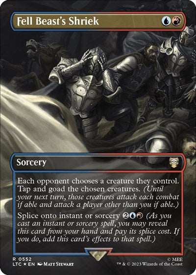 Fell Beast's Shriek (Borderless) (Surge Foil) (Commander: The Lord of the Rings: Tales of Middle-earth) Near Mint Foil