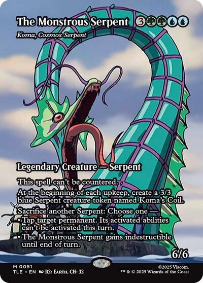 The Monstrous Serpent - Koma, Cosmos Serpent (Borderless) (Avatar: The Last Airbender: Eternal-Legal) Near Mint Foil