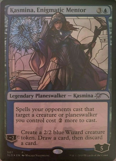 Kasmina Enigmatic Mentor Stained Glass (Secret Lair) Light Play Foil