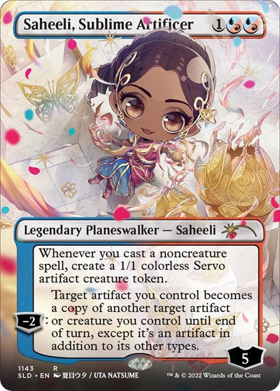 Saheeli, Sublime Artificer (Borderless) (Secret Lair) Light Play
