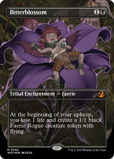 Bitterblossom (Anime Borderless) (Confetti Foil) (Wilds of Eldraine: Enchanting Tales) Near Mint Foil