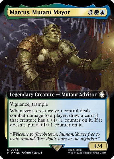 Marcus, Mutant Mayor (Extended Art) (Surge Foil) (Universes Beyond: Fallout) Light Play Foil