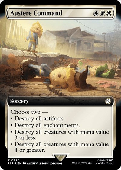 Austere Command (Extended Art) (Surge Foil) (Universes Beyond: Fallout) Near Mint Foil