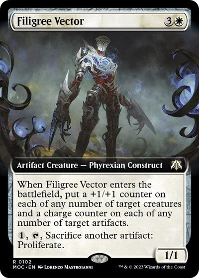 Filigree Vector (Extended Art) (Commander: March of the Machine) Light Play