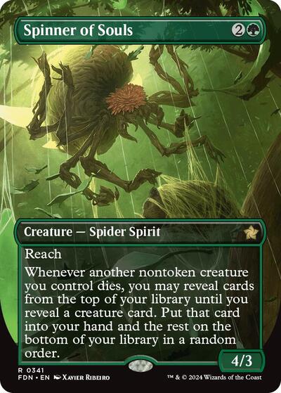 Spinner of Souls (Borderless) (Foundations) Light Play Foil