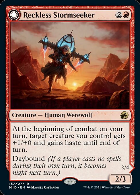 Reckless Stormseeker / Storm-Charged Slasher (Innistrad: Midnight Hunt) Medium Play