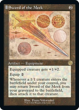 Sword of the Meek (Schematic) (The Brothers' War: Retro Frame Artifacts) Light Play Foil