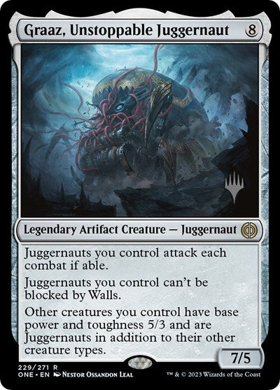 Graaz, Unstoppable Juggernaut (Promo Pack: Phyrexia: All Will Be One) Light Play Foil