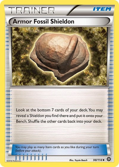 Armor Fossil Shieldon (XY - Steam Siege) Light Play Reverse Holofoil
