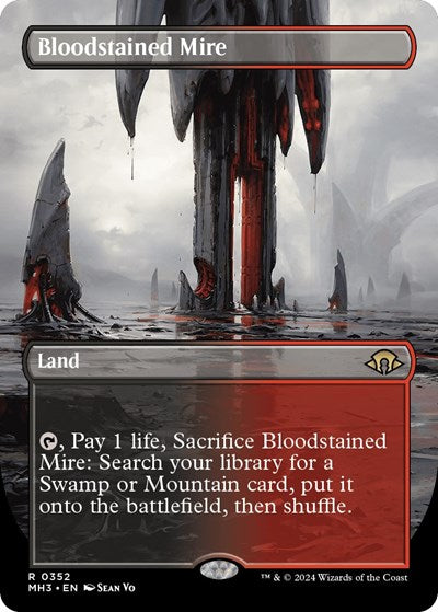 Bloodstained Mire (Borderless) (Modern Horizons 3) Light Play Foil