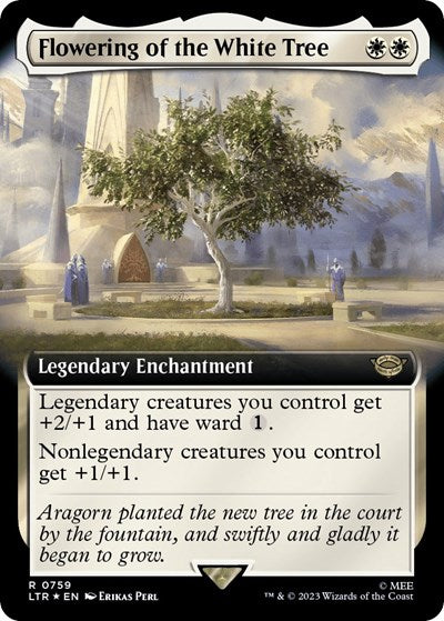 Flowering of the White Tree (Extended Art) (Surge Foil) (Universes Beyond: The Lord of the Rings: Tales of Middle-earth) Medium Play Foil