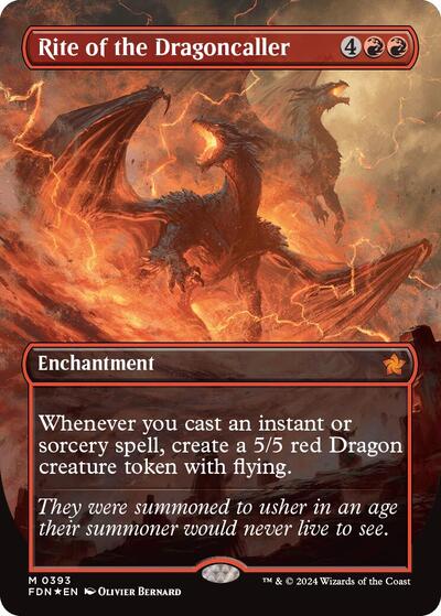 Rite of the Dragoncaller (Borderless) (Mana Foil) (Foundations) Near Mint Foil