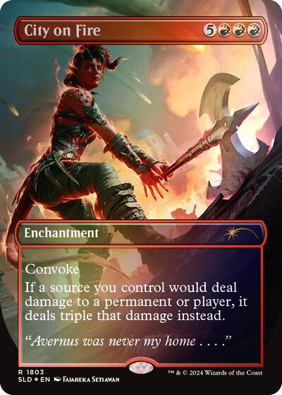 City on Fire (Rainbow Foil) (Secret Lair) Light Play Foil
