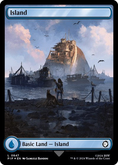 Island (0847) (Surge Foil) (Universes Beyond: Fallout) Near Mint Foil