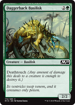 Daggerback Basilisk (Magic 2019 Core Set) Light Play Foil