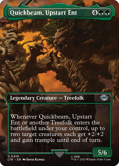 Quickbeam, Upstart Ent (Borderless) (Universes Beyond: The Lord of the Rings: Tales of Middle-earth) Near Mint Foil