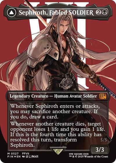 Sephiroth, Fabled SOLDIER (Borderless) (Surge Foil) (0527) (Universes Beyond: FINAL FANTASY) Near Mint Foil