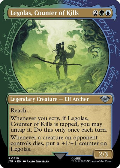 Legolas, Counter of Kills (Showcase) (Surge Foil) (Universes Beyond: The Lord of the Rings: Tales of Middle-earth) Medium Play Foil