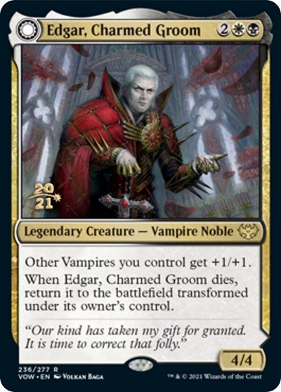 Edgar, Charmed Groom // Edgar Markov's Coffin (Promos: Prerelease Cards) Light Play Foil
