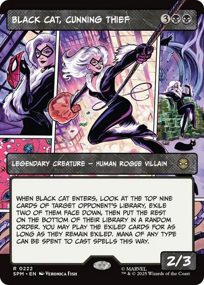 Black Cat, Cunning Thief (Borderless) (Marvel's Spider-Man) Light Play Foil