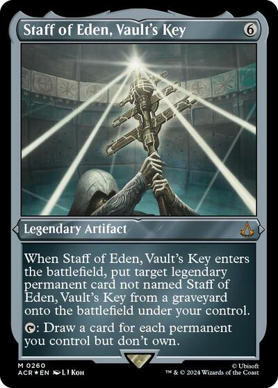 Staff of Eden, Vault's Key (Foil Etched) (Universes Beyond: Assassin's Creed) Medium Play Foil