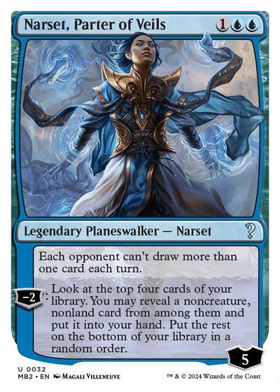 Narset, Parter of Veils (White Border) (Mystery Booster 2) Near Mint